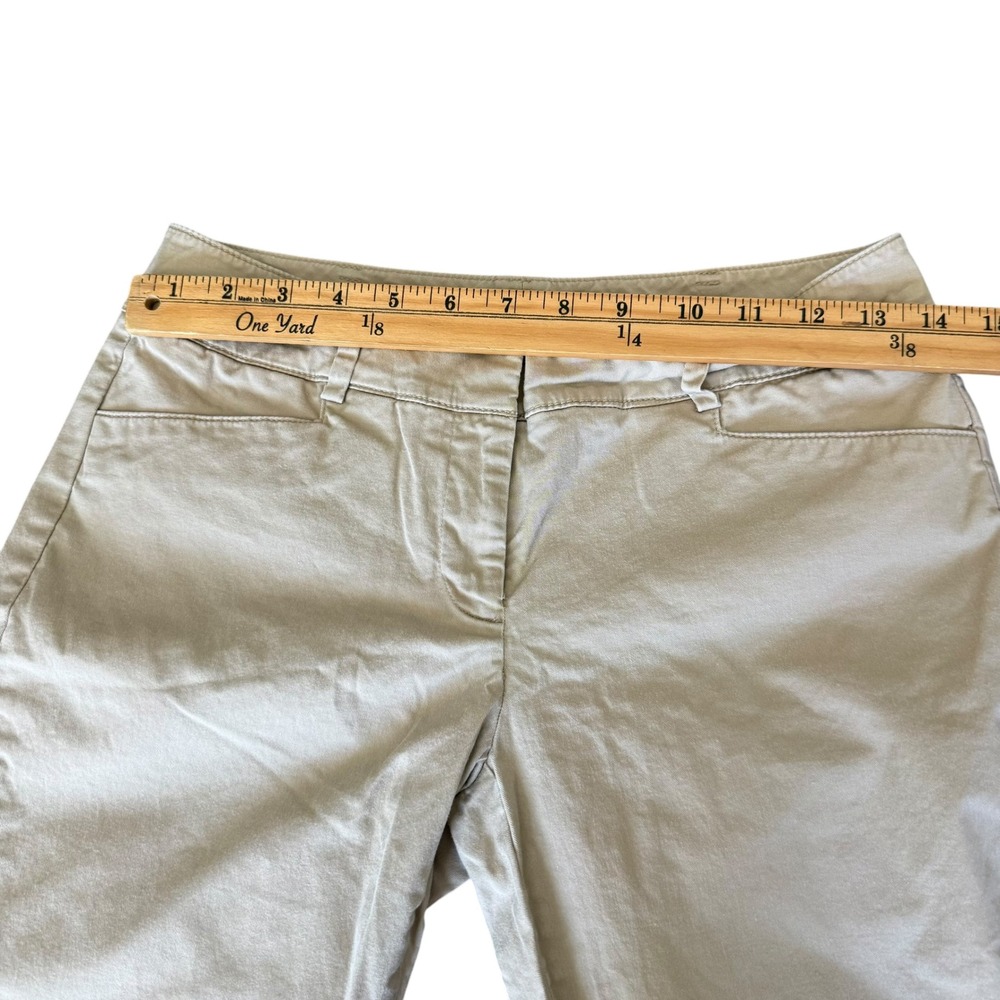 New York & Company Stretch Capri y2k Women Pants Khaki Tan Cropped Chino - Picture 8 of 11